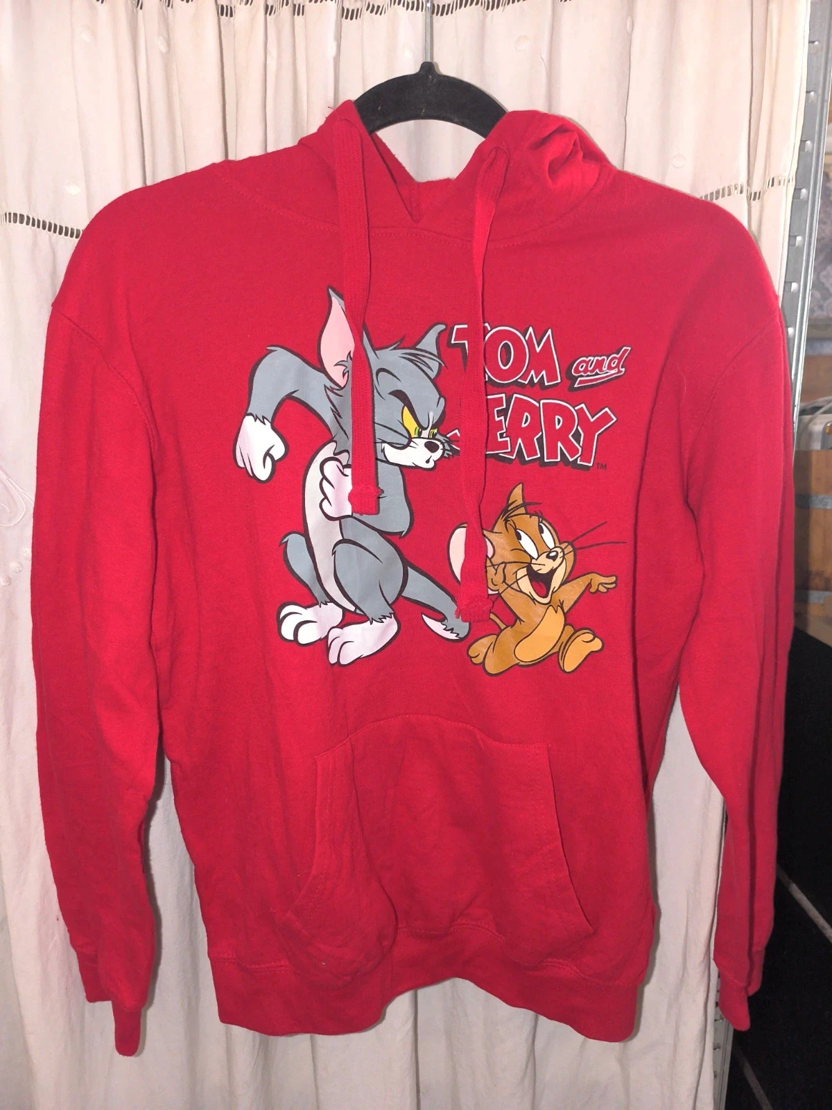 Sweat à capuche Tom & Jerry rouge – Taille S – Warner Bros